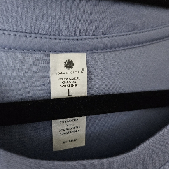 Yogalicious Crewneck Cropped Pullover Shirt Soft | Size L - Picture 3 of 6